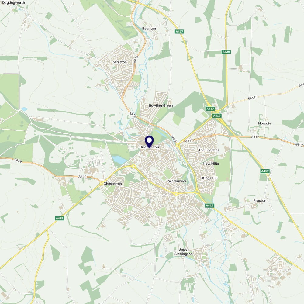 Map of Cirencester