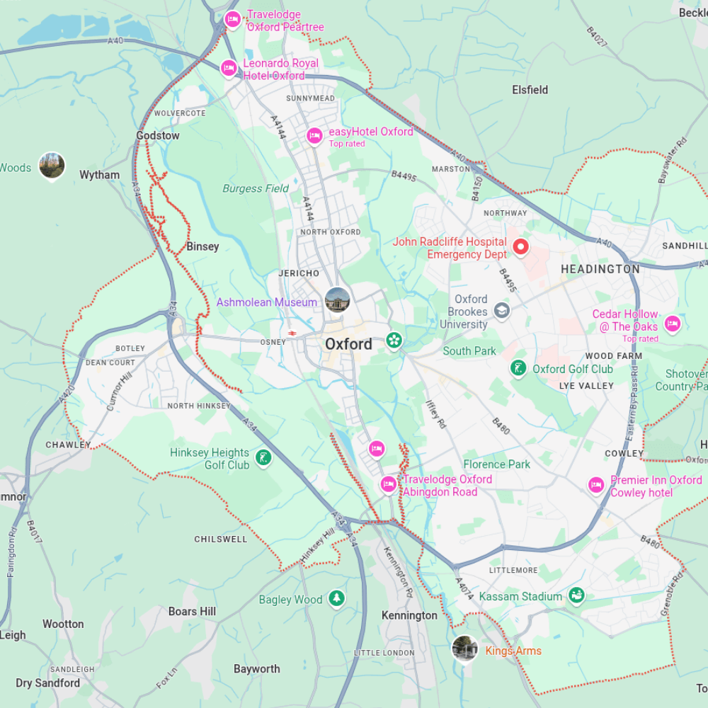 Map of Oxford